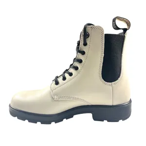 Blundstone Lace-Up Leather Boots Womens US 7 Cream Oat Combat Ankle Boot NEW thumbnail 5