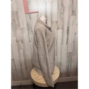Natural Reflections Women Sz XL, Fleece Zip Up Jacket Beige Oatmeal thumbnail 3