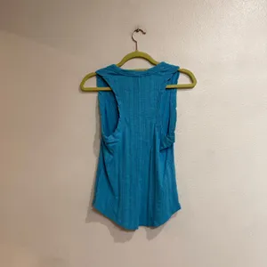 Pilcro Turquoise Blue Ribbed Scoop Neck Tank Top Sz M thumbnail 9