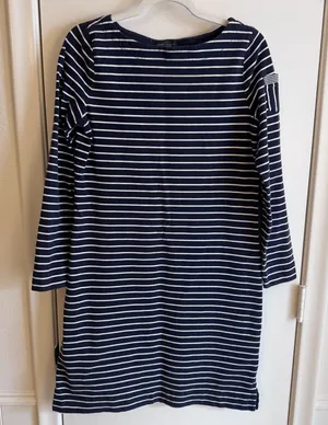 Womens Lauren Ralph Lauren Jeans Co Blue/White Stripe Cotton Round Neck Dress M thumbnail 1