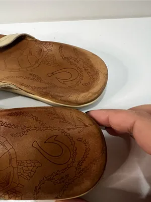 OluKai Honu Cream Leather Thong Sandals Slip On Hawaiian Comfort Shoes thumbnail 6
