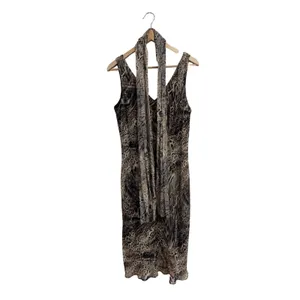 Jones New York Dress Vintage Leopard Print Midi Scarf Dress Brown Tan 16 thumbnail 4