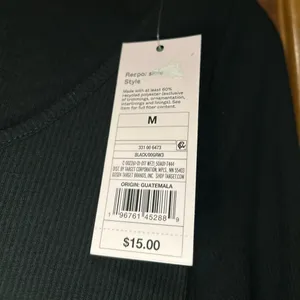 Wild Fable Black Cropped Sweater with slight balloon sleeve thumbnail 7
