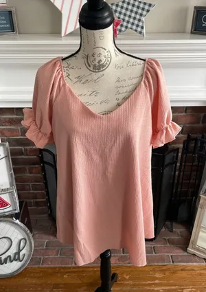 White Birch - Sz Large - puff sleeve a-line blouse thumbnail 1