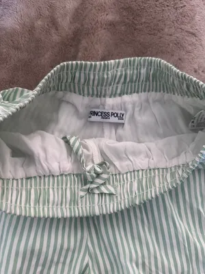 Princess Polly mint green vertical striped beach house pull on shorts thumbnail 3