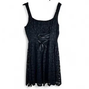 Cosmic Aura Black Lace Corset Midi Dress Size S | Gothic Dark Academia thumbnail 2