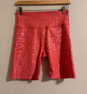 Calvin Klein Coral Logo-Print High-Rise Bike Shorts thumbnail 1