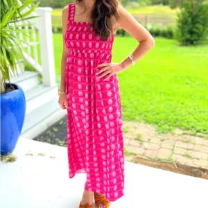 Zara Pink Polka Dot Shirred Summer Dress XS - NWOT thumbnail 3