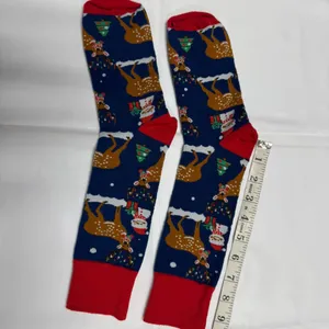 Christmas Winter Reindeers Crew‎ Socks - NEW in Bag. thumbnail 3