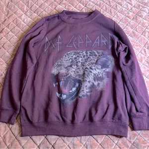 Def Leppard Maroon Sweatshirt Purple Size XS thumbnail 2