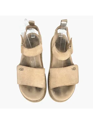 UGG Goldenstar Platform Sandals Beige Suede Bohemian California Casual Size 9 thumbnail 2