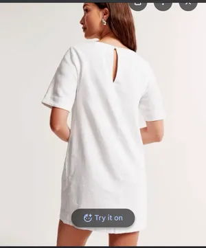 Abercrombie white linen structured tshirt mini dress thumbnail 2
