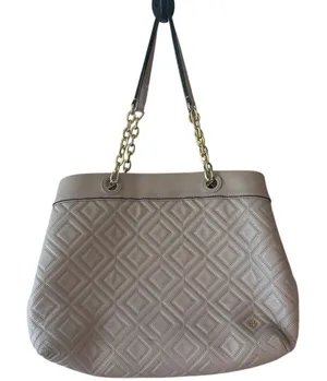 Tory Burch Fleming Quilted Soft‎ Tote Blush Pink Nude Chain Bag thumbnail 1