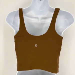 Lululemon Align Tank‎ Top Brown Cropped Yoga Support Bra LW1DUVS Sz 4 Nulu thumbnail 3