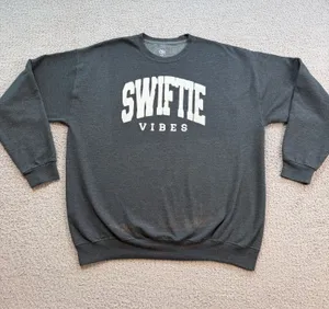 Athletic Works Swiftie Vibes Taylor Swift Fan Graphic Crewneck Sweatshirt Gray XL thumbnail 1