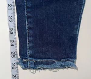 KanCan Dark Wash High Rise Stacked Waist Frayed Ankle Skinny Jeans thumbnail 10