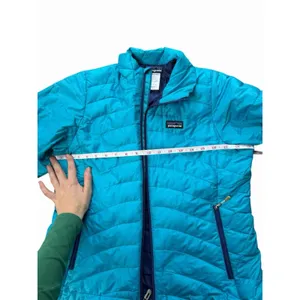 Womens PATAGONIA Blue Goose Down Puffy Sweater Full Zip Sweater Jacket Small thumbnail 3