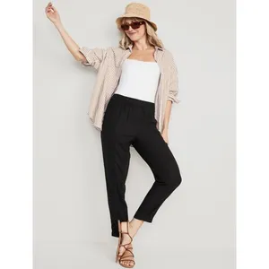 Old Navy pants size Small black linen cropped thumbnail 2