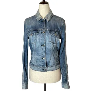 American‎ Eagle Outfitters Jacket Women XS Blue Denim Star Sleeve Jean Retro NWT thumbnail 2