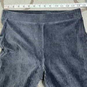 Aerie Groove-On Rib Velour Flare Pants Charcoal Gray Pull-On Size M 32” Inseam thumbnail 3