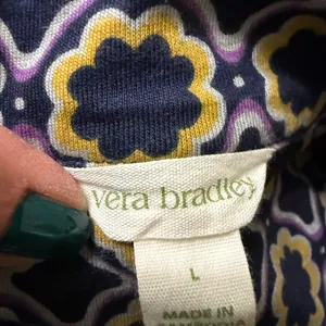 Vera Bradley Vintage Navy Floral Women’s Top Size Large thumbnail 6
