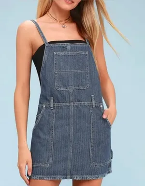 We The Free Sunset Love Denim Jumper Skirt Overalls XS thumbnail 1