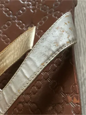 Tory Burch Thora thong sandals metallic leather strap gold logo size 8 thumbnail 6