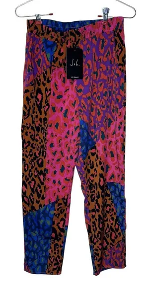 Joh Women's‎ Pants Wess Animal Print Charmeuse Relaxed Fit Colorful Sz. XS NWT thumbnail 1