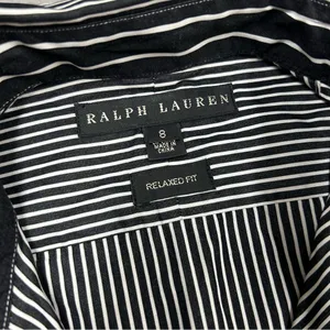 Ralph Lauren White Black Label Stripe Button Down Dress Shirt Relaxed Fit Size 8 thumbnail 3