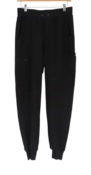 Black Jogger Scrub Pants Womens XS Tapered Elastic Waist Cargo Pockets Stretch thumbnail 1