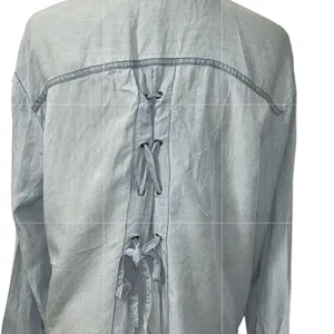 Knox Rose Blue Denim Button Down Denim Shirt(Size Small) thumbnail 5