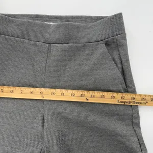 LOFT Gray Houndstooth Ponte Pull-On Straight Leg Dress Pants NEW Size M thumbnail 8