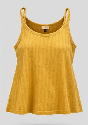 NWT Universal Thread Cami Tank Top Womens 4XL‎ Mustard Yellow Rib Knit Striped thumbnail 1