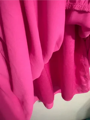 JADE by Jane Alan Pink Ruffle Tiered Long Sleeve Mini Dress Smocked Cuffs Girly thumbnail 5