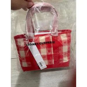 Stoney Clover Lane Red Heart Check Mini Tote New with tags thumbnail 8