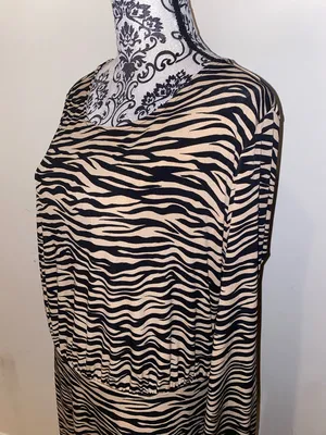 LOFT Animal Print Long Sleeve Maxi Dress Size 14 Stretch Like New thumbnail 5