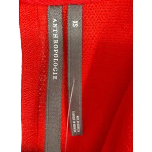 NWT Anthropologie Womens V-Neck Ruched Mesh Long Sleeve Mini Dress Red Size XS thumbnail 2