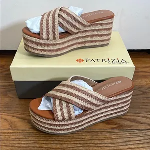 Patrizia by Spring Step‎ Wedge Sandals Rafi Camel size 38 (US 7.5-8) NWT thumbnail 1