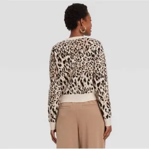 A new day Leopard Print Women's Sweater size Large thumbnail 2