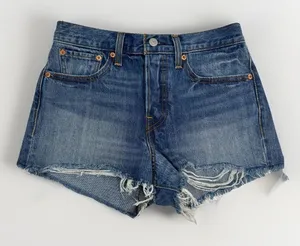 Levis Denim Shorts Womens Size 27 Distressed Jean Blue thumbnail 1