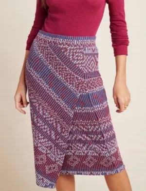 Maeve Anthropologie Skirt Carolina‎ Wrap Pencil Lined Boho Stretch Multicolor SM thumbnail 1