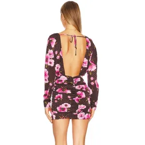 NWT Lovers + Friends Camden Mini Dress in Tessa Floral Multi Size Extra‎ Small thumbnail 4