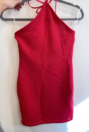 SheIn Hot Pink Halter Bodycon Dress thumbnail 1