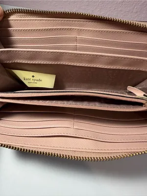 Kate Spade New York Black Pink Colorblock Saffiano Leather Wallet thumbnail 4