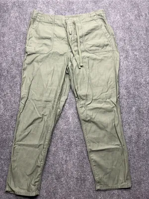 J.Crew women's Large  Olive green Drawstring Utility Pants thumbnail 1