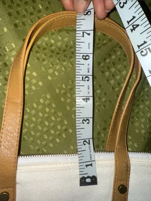 Cozy Earth Cream Canvas Tote with Tan Leather Straps thumbnail 8