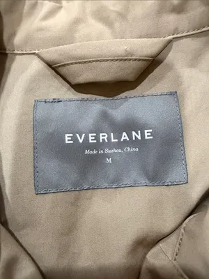 Everlane Beige Double-Breasted Trench Coat 100 percent cotton size M EUC thumbnail 3