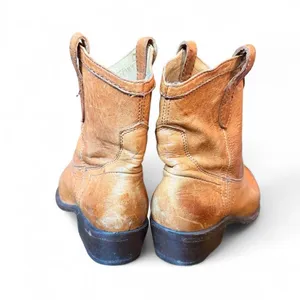 Frye Women’s Brown Leather Western Cowboy Ankle Boots Size 7 B Vintage Style thumbnail 7