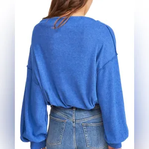 Free People Main Squeeze Hacci in Blue‎ Size Medium thumbnail 2