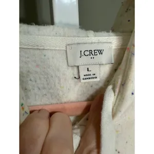 J.Crew Cream Speckled Hoodie‎ Sweatshirt Size L Cozycore Loungewear Normcore thumbnail 4